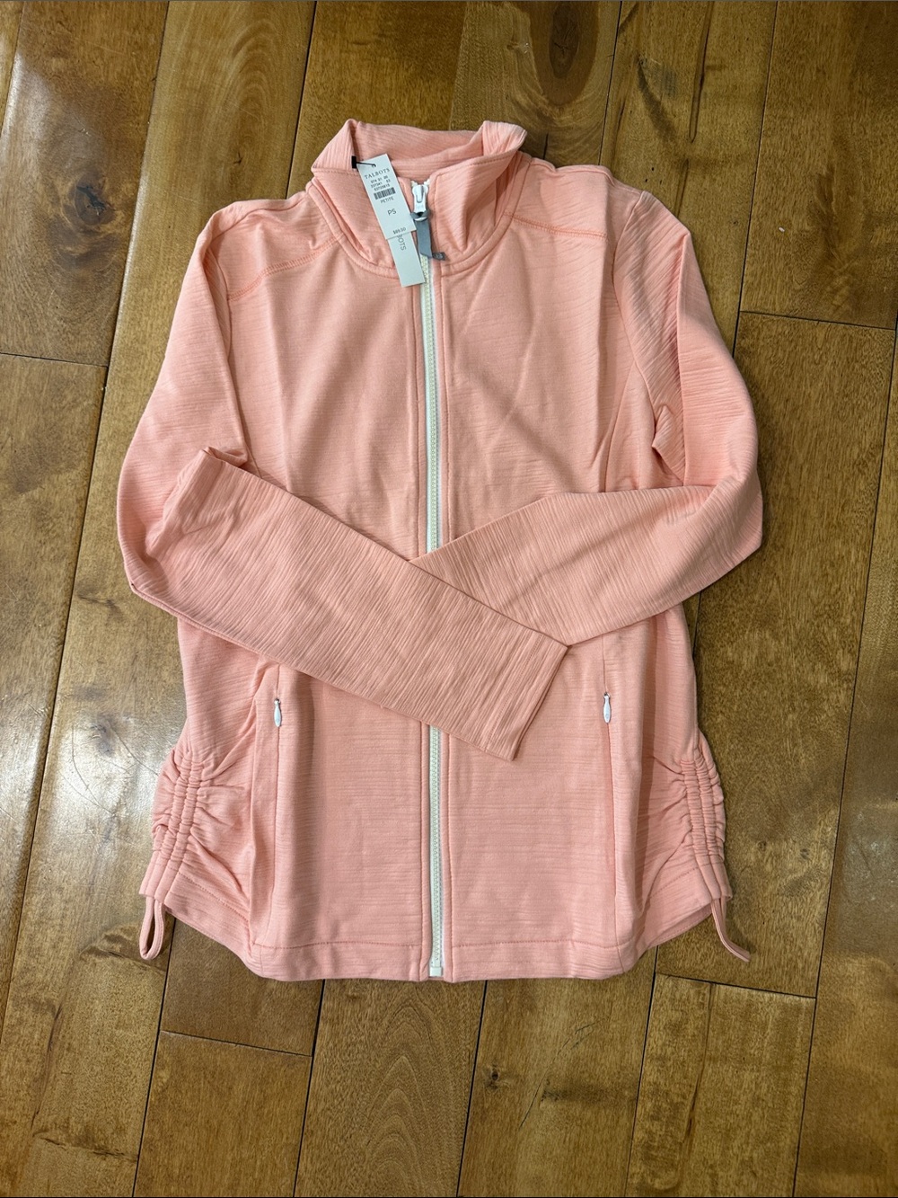 Talbots Peach Knit Zip Cardigan 50 SPF
